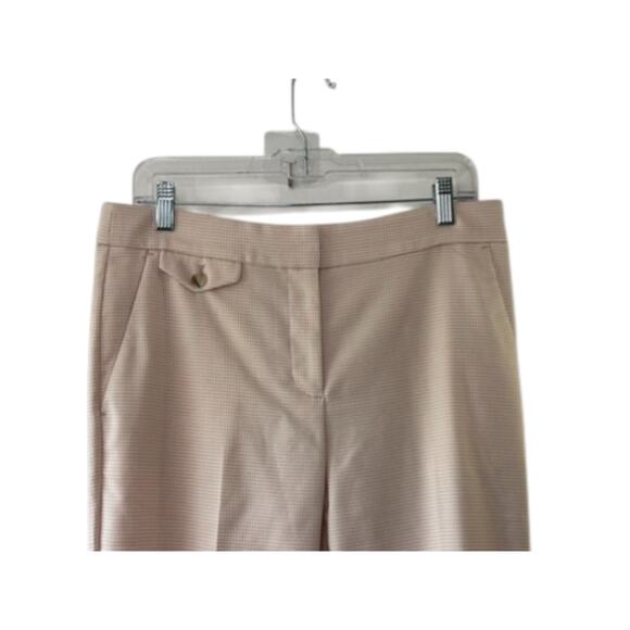 Ann Taylor LOFT Pink & White Check Print Cropped Pants Women's Size 6 - Picture 2 of 6